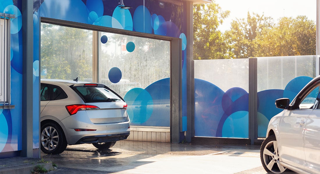 automated carwash two cars