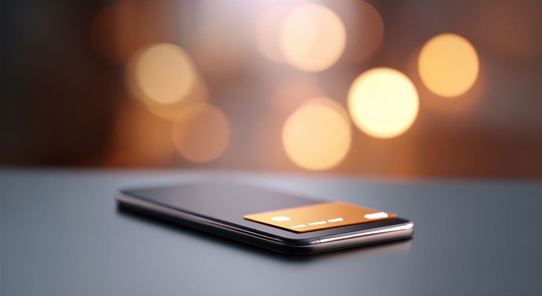 credit card on a smartphone